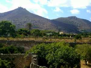 Favignana landscape, Norman castle in background